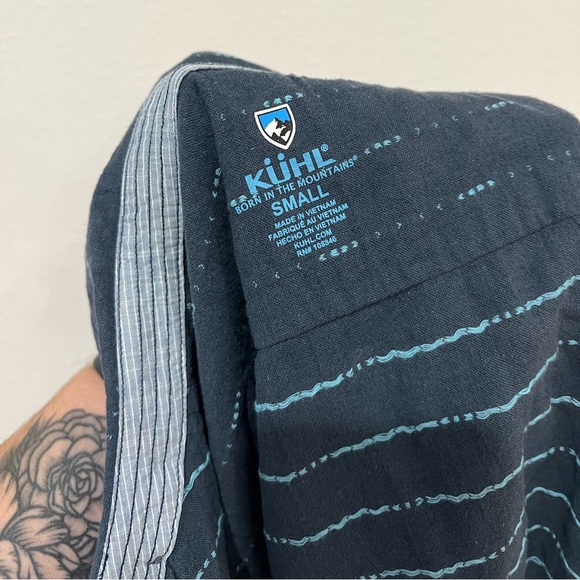 Kuhl Men’s Intrepid Skorpio Button Up Short Sleeve Shirt Blue Men’s Size Small - Picture 5 of 5